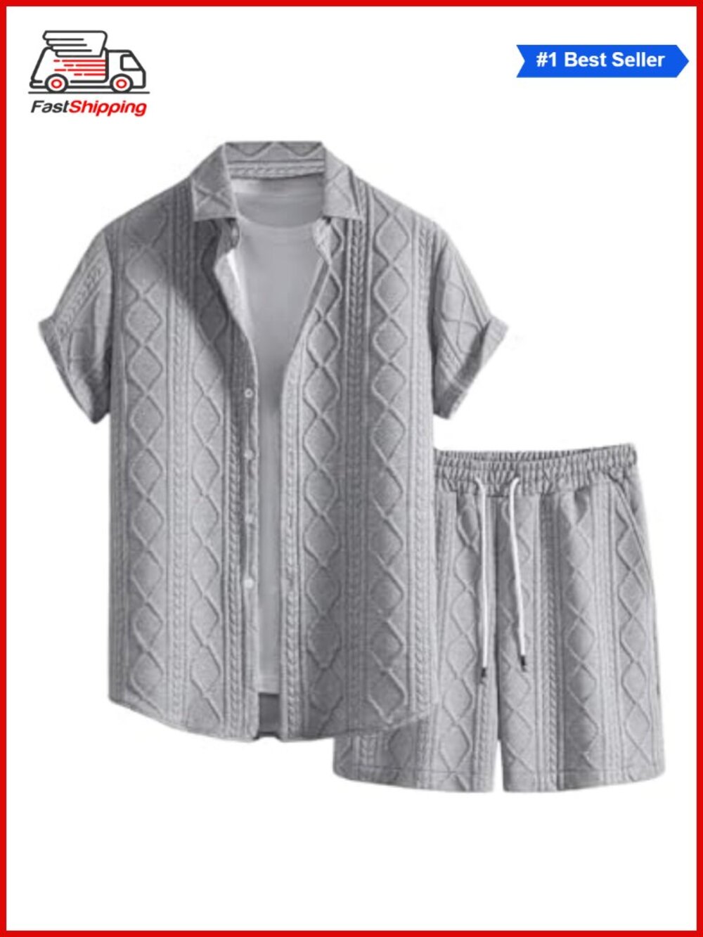 Men's 2 Piece Linen Shorts Set Button Down Shirt Beach Vacation Outfit